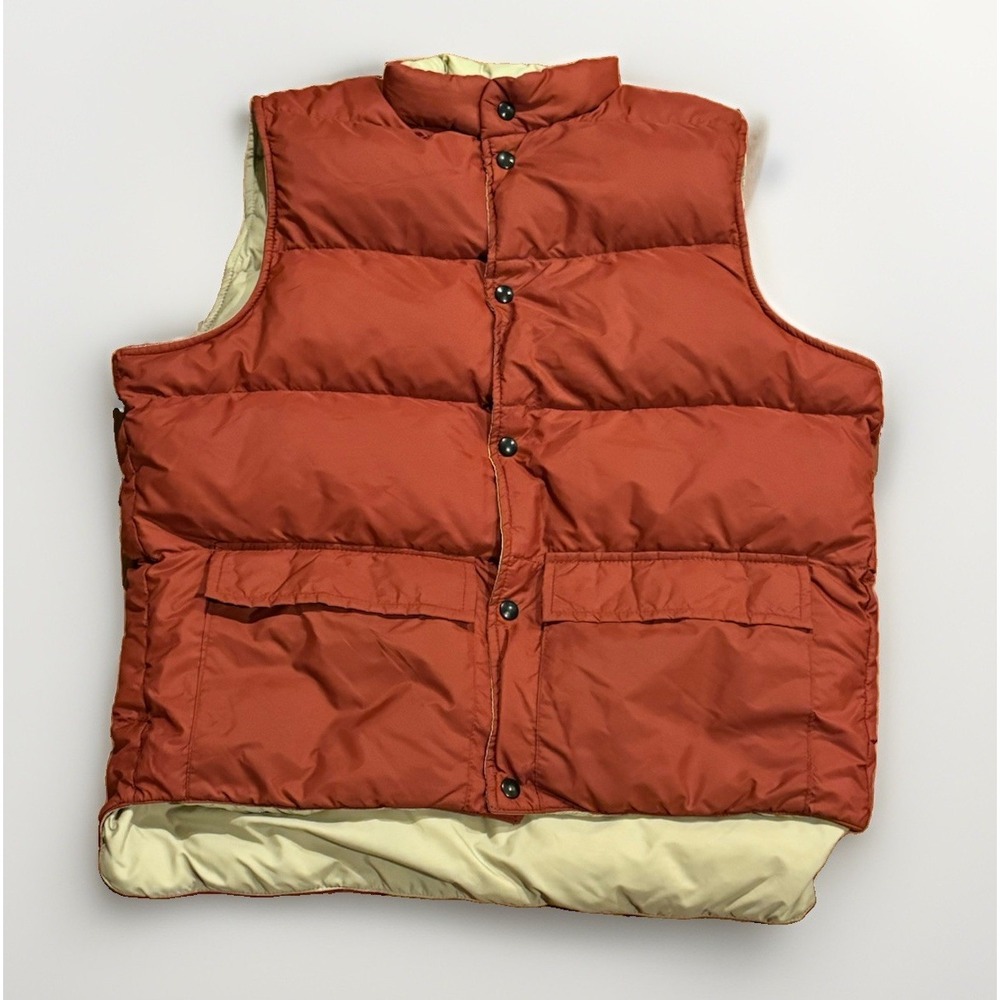 Vintage Woolrich Down Puffer Vest Large Rust Red Marty McFly Back To The Future